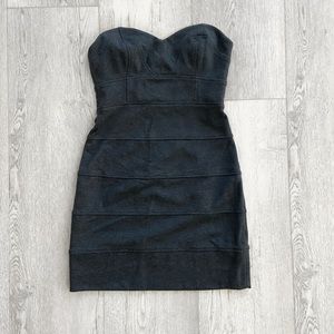Talula | Strapless charcoal mini bodycon dress